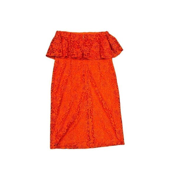 Thalia Sodi Strapless Lace Overlay Orange Dress Large - Picture 7 of 8